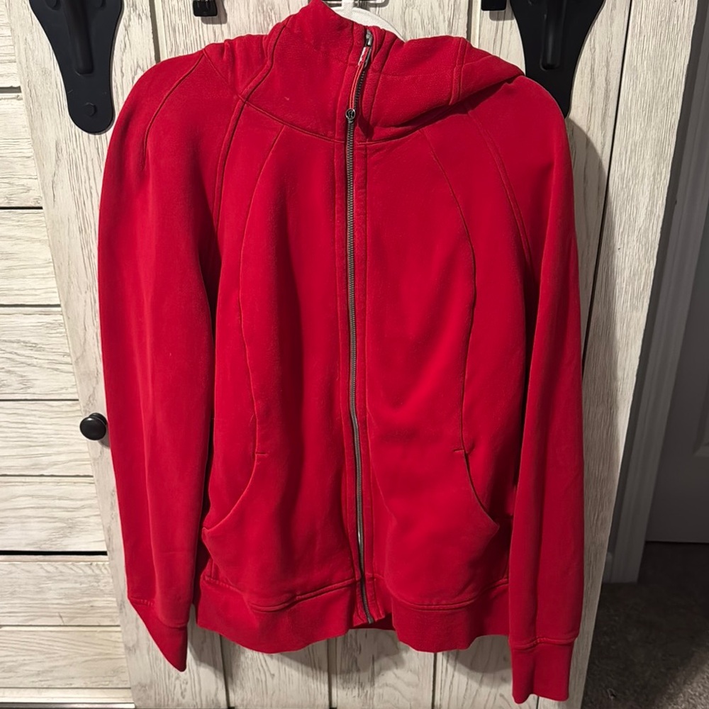 lululemon Red Full Zip Scuba Hoodie